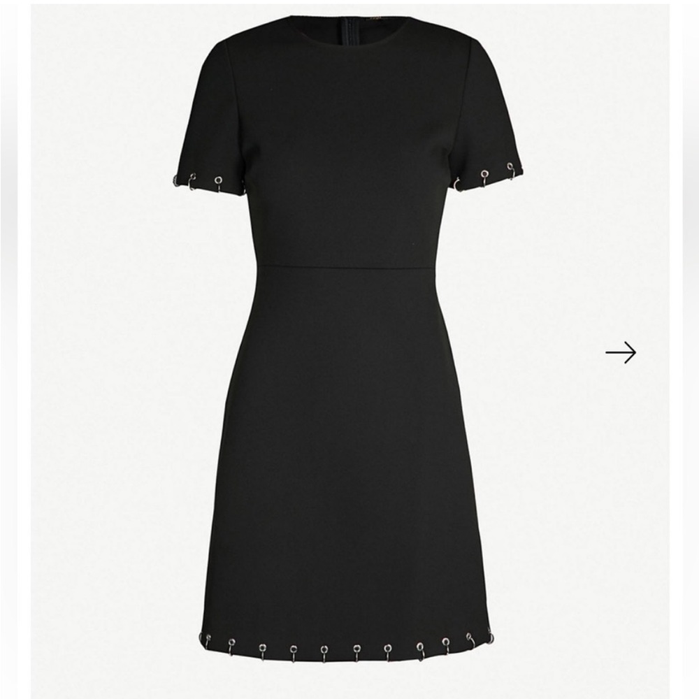 NWT Maje Risis Black Dress With Silver Pierced Ring Detail - Picture 6 of 7